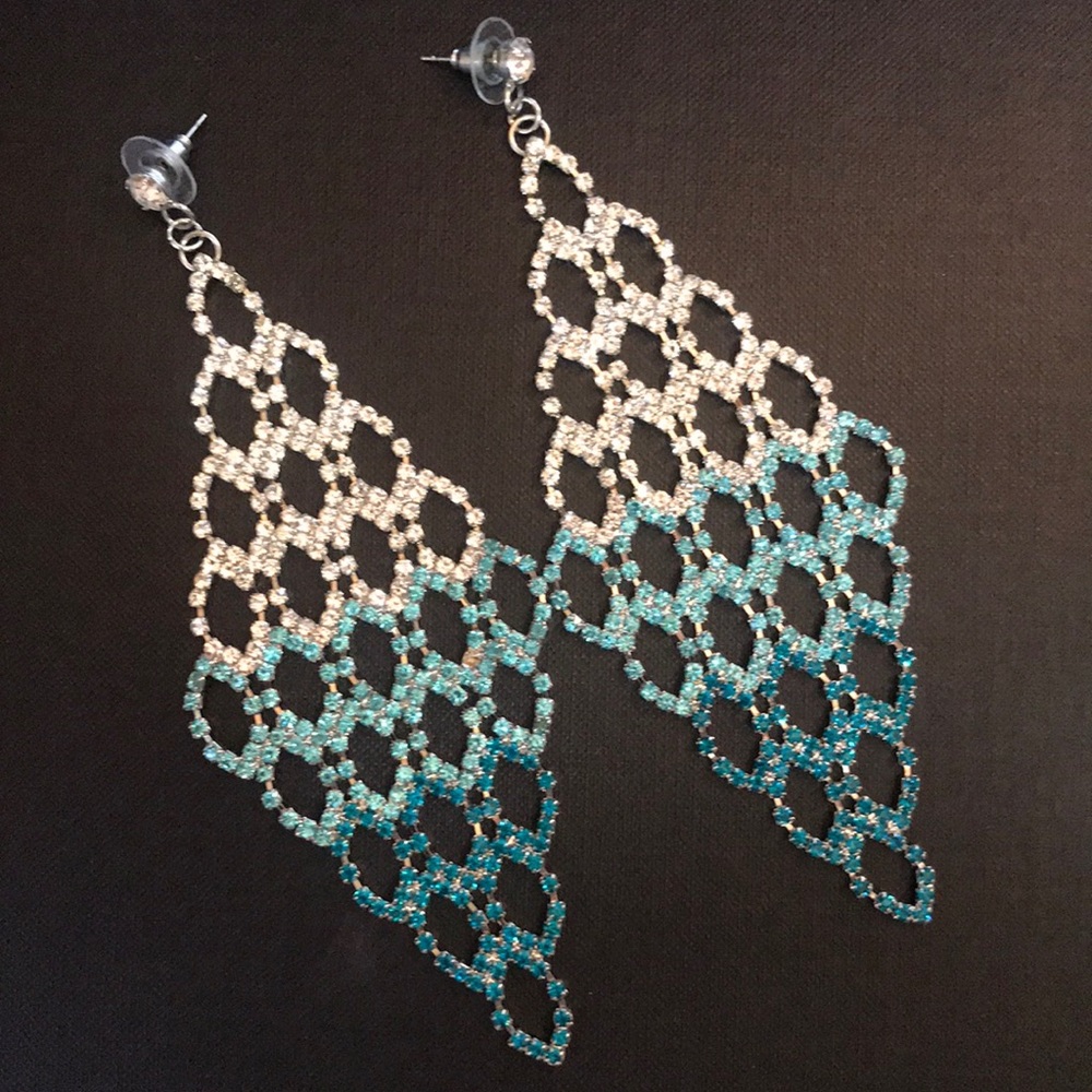 Sparkly crystal earrings in ombré